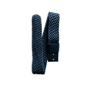 Club Monaco wide black woven leather belt, size medium.